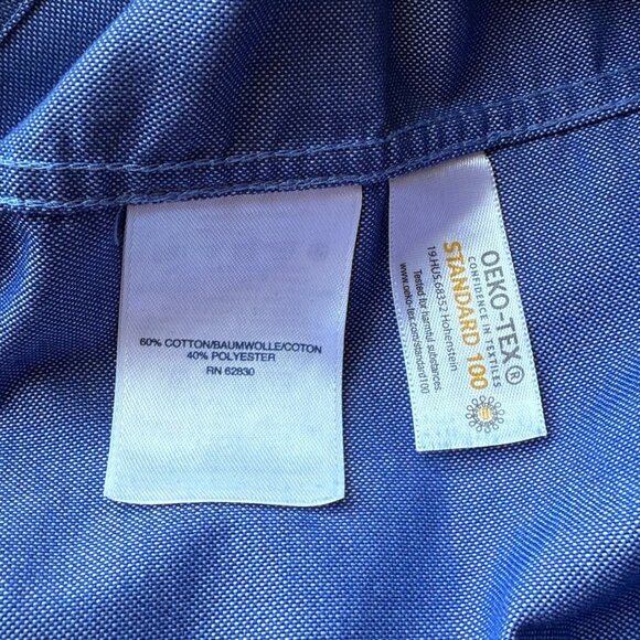 Lands End Short Sleeve Button-Down Shirt Mens XL Blue Cotton Blend - Picture 7 of 7